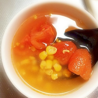 トマトと練り梅のさっぱりコーンスープ